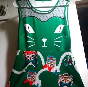 Sexy Lady Cat Xmas  Dress w/Baby Kittens!  Adorable like you!